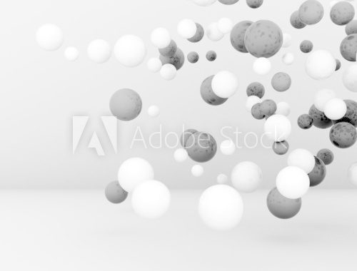 Fototapeta 3D kule błyszczący czarno-biały