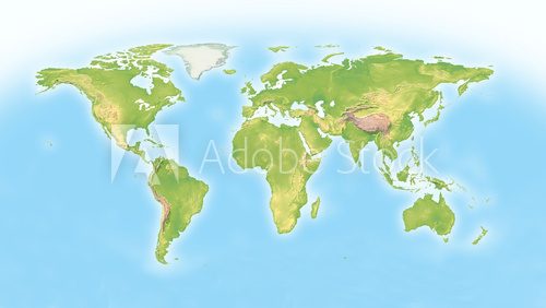 Fototapeta Mapa świata z horyzontem