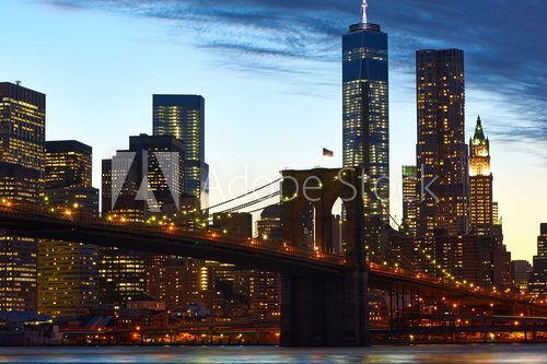 Fototapeta Most Brookliński z dolnej panoramę Manhattanu