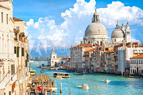 Fototapeta Wenecja, widok kanał grande i bazylika świętego maria della sa