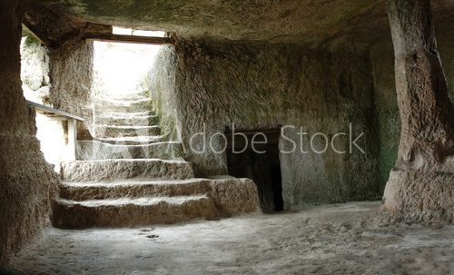 Fototapeta Wewnątrz miasta jaskini Kajek, Krym, Ukraina