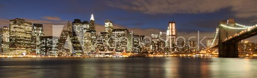 Fototapeta Wieczorem skyline na Manhattanie od strony Brooklyn, Nowy Jork, USA