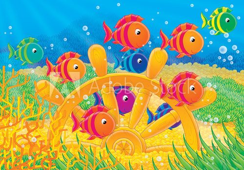 Obraz Kolorowe rybki na dnie oceanu