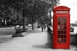 Fototapeta Czerwona budka - Londyn - wersja czarno biała