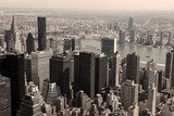 Fototapeta Linia horyzontu Manhattan - sepiowy wizerunek