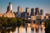 Fototapeta Philadelphia skyline odzwierciedlenie w rzece Schuylkill