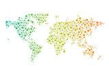 Fototapeta Streszczenie Mapa połączeń światowych z okręgami, liniami