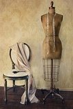 Obraz Antykwarska suknia forma i krzesło z rocznika uczuciem