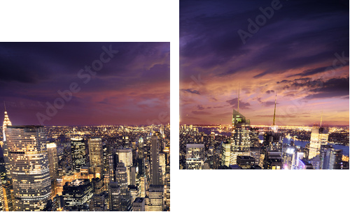 Nowy Jork skysrcrapers - bussines budynków tło - Obraz dwuczęściowy, Dyptyk