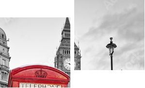 Londyn -  czerwona butka telefoniczna - Obraz dwuczęściowy, Dyptyk