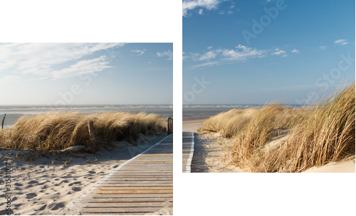 Langeoog - spacer piaszczystą plażą - Obraz dwuczęściowy, Dyptyk