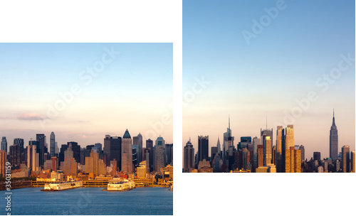 Panoramę Nowego Jorku - Obraz dwuczęściowy, Dyptyk