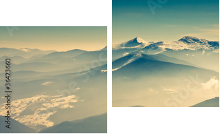 Sceniczny widok zim góry - Obraz dwuczęściowy, Dyptyk