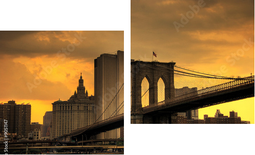Most Brookliński słońca - Obraz dwuczęściowy, Dyptyk
