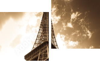 Wieża Eiffla w stylu sepii - Obraz dwuczęściowy, Dyptyk