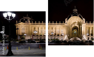 Petit Palais (Mały Pałac) w Paryżu w nocy - Obraz dwuczęściowy, Dyptyk