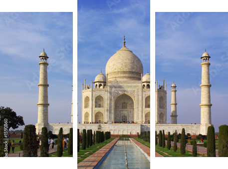 Tadż Mahal - indyjski nowy cud świata - Obraz trzyczęściowy, Tryptyk