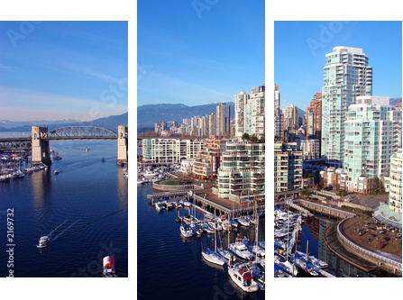 port w Vancouver - Obraz trzyczęściowy, Tryptyk