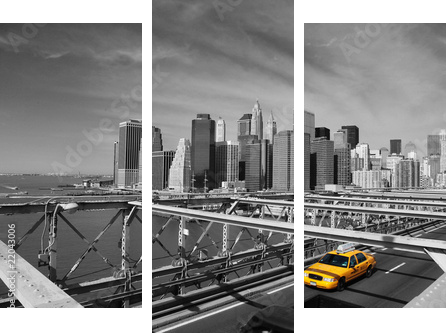 Manhattan czarno - biały  - Obraz trzyczęściowy, Tryptyk