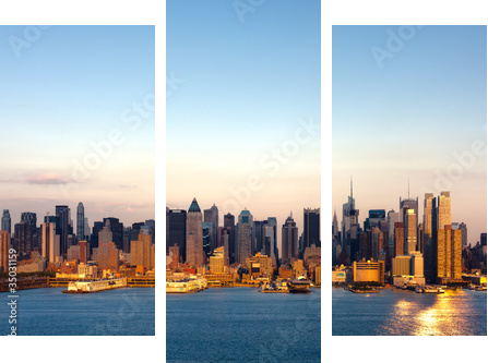 Panoramę Nowego Jorku - Obraz trzyczęściowy, Tryptyk