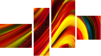 Abstrakcja - zakręcona wstęga kolorów - Obraz czteroczęściowy, Fortyk