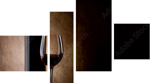 Lampka czerwonego wina - Obraz czteroczęściowy, Fortyk