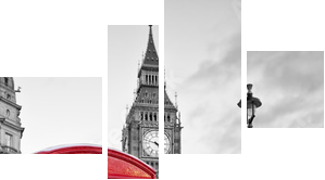 Londyn -  czerwona butka telefoniczna - Obraz czteroczęściowy, Fortyk