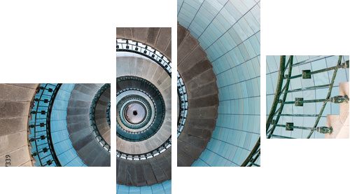 Schody spiralne wewnątrz latarni morskiej - Obraz czteroczęściowy, Fortyk