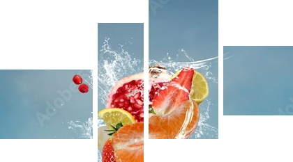 Mieszane świeże owoce - Obraz czteroczęściowy, Fortyk
