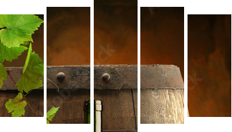 Magia smaku - wino dojrzewające w beczce - Obraz pięcioczęściowy, Pentaptyk