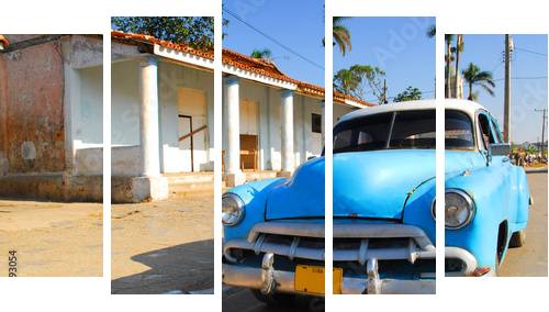 samochód oldtimer na Kubie - Obraz pięcioczęściowy, Pentaptyk