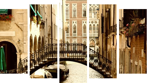 Wenecja - podróż gondolą - Obraz pięcioczęściowy, Pentaptyk