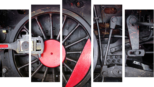 Koło lokomotywy - Obraz pięcioczęściowy, Pentaptyk