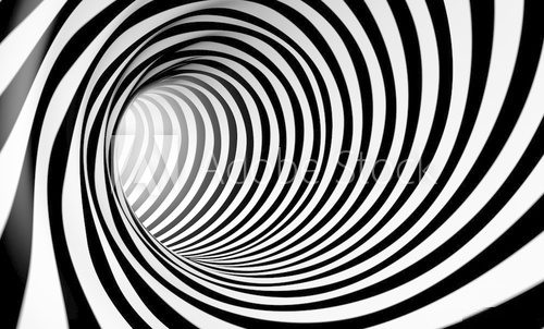 Fototapeta Abstrakta 3d ślimakowaty tło w czarny i biały