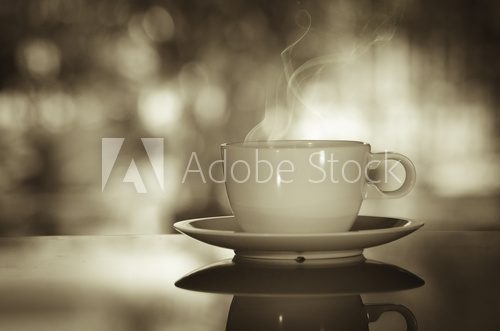 Fototapeta Archiwalne zdjęcie z filiżanki kawy