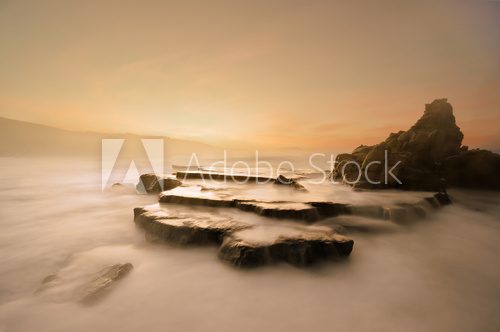 Fototapeta Azkorri plaża o zachodzie słońca
