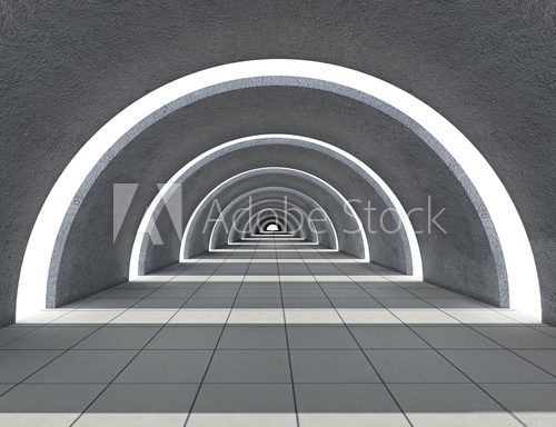Fototapeta betonowy korytarz półokrągły