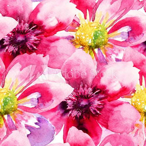 Fototapeta Bezszwowa tapeta z Różowymi kwiatami