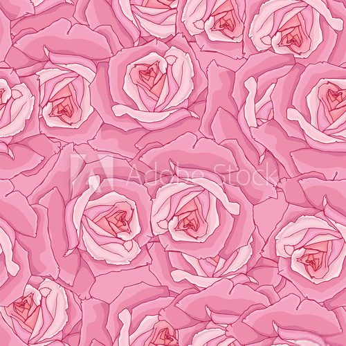 Fototapeta Bezszwowe tło. Różowe róże.