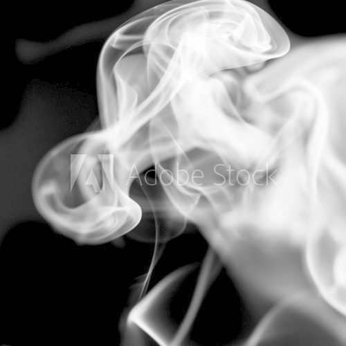 Fototapeta Biały dym na czarnym tle