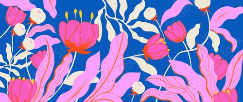 Fototapeta Botaniczne połączenie fioletu i różu