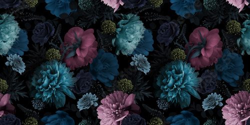 Fototapeta Botaniczny urok w granatowej głębi