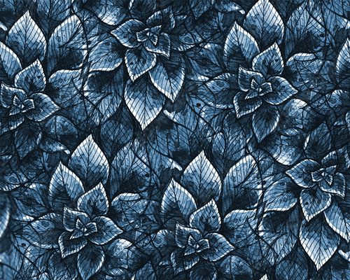 Fototapeta Botaniczny wzór w odcieniach granatu