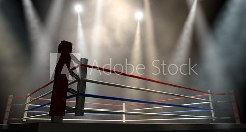Fototapeta Boxing Ring Spotlit Dark