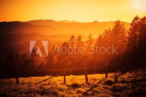 Fototapeta California Hills Sunset