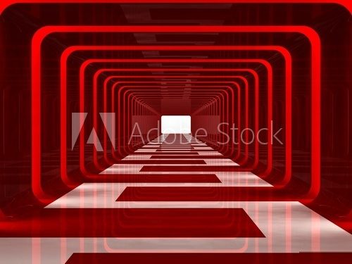 Fototapeta czerwony korytarz