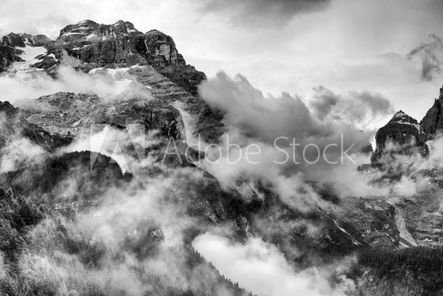 Fototapeta Dolomity Góry Czarno-białe