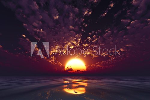 Fototapeta dramatyczny fioletowy zachód słońca