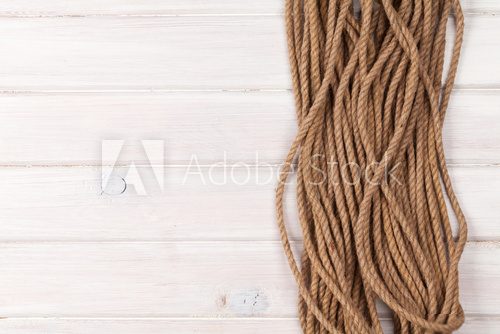 Fototapeta Drewniane tła z liny morskie