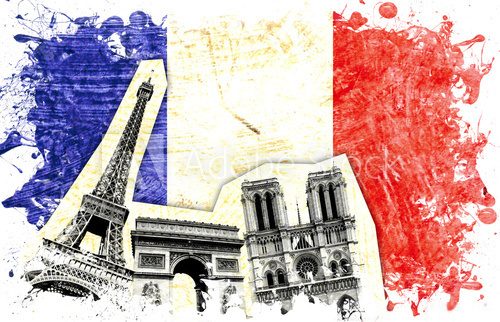 Fototapeta flaga cięcia Francja Paryż